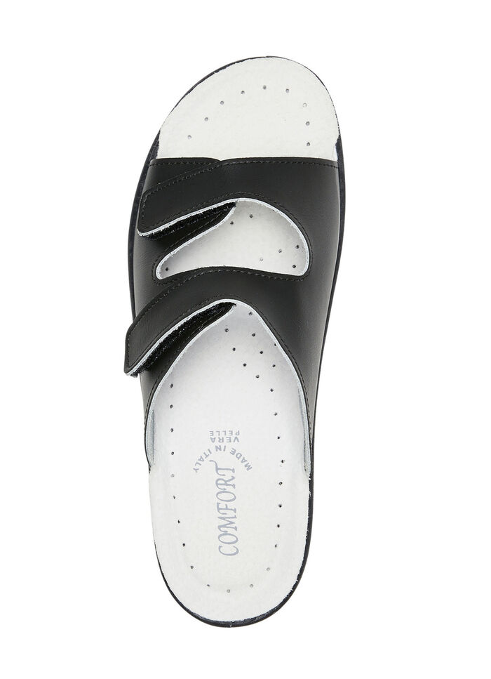 Zweierpack klassische Damen-Pantoletten, Weite H, mit Klettverschluss 1X WEISS, 1X SCHWARZ