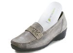 Waldläufer Mokassin-Slipper mit glamorösen Glitzersteinchen TAUPE