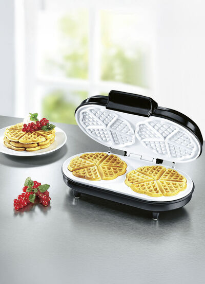 Doppel-Waffeleisen für 2 Waffeln auf einmal 
