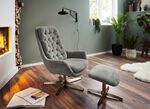Bequemer Relax-Sessel mit Hocker ANTHRAZIT