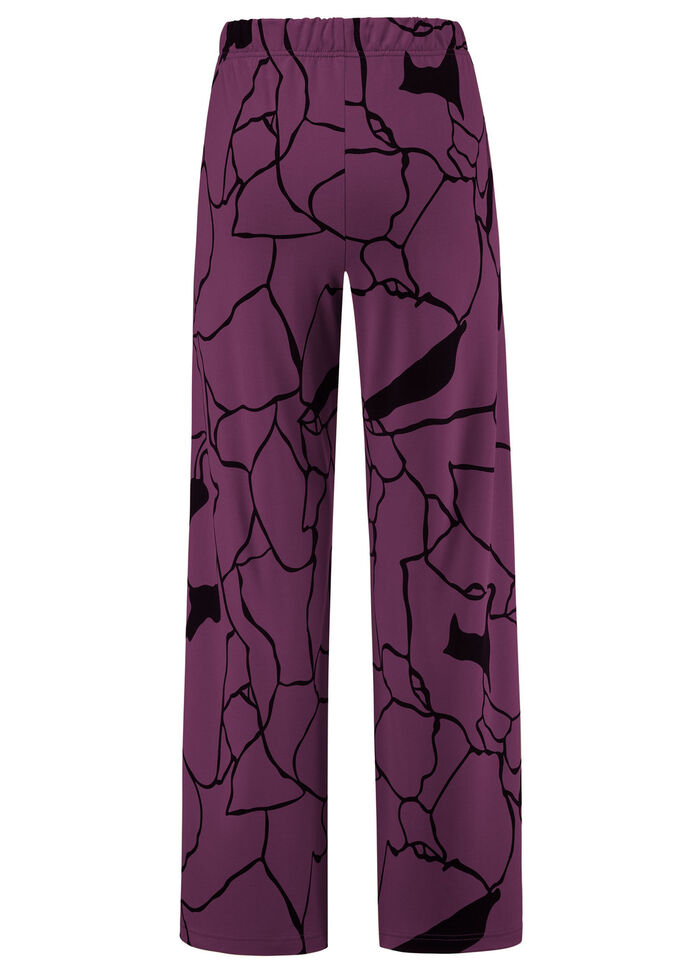 Hose in bequemer Weite AUBERGINE-SCHWARZ