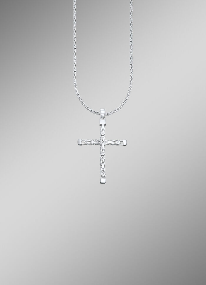 Markanter Kreuz-Anh&auml;nger mit K&ouml;nigskette 