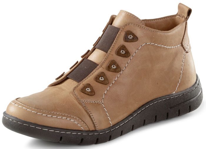 ELENA EDEN, gefütterte Damen-Boots, Winterschuhe, Weite H, mit herausnehmbarem Fußbett CAMEL