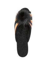 ELENA EDEN, schicke Damen-Pantoletten, Weite G, mit Kunstfellpompon 