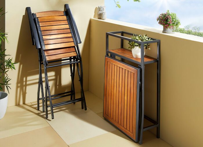 Balkon-M&ouml;bel Santorin II aus ge&ouml;ltem Akazienholz 