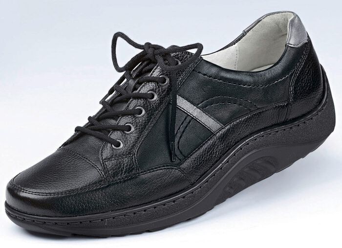 Waldl&auml;ufer, bequeme Damen-Schn&uuml;rschuhe, Weite H, Sohle mit Abrollfunktion SCHWARZ