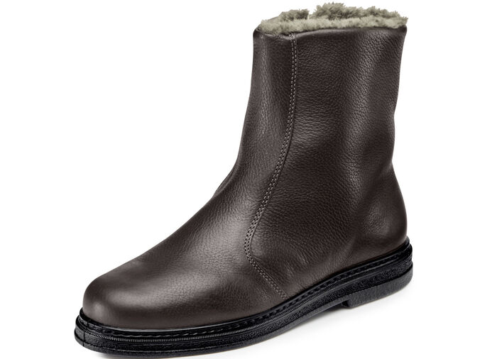 GINO GALANTE, gefütterte Herren-Stiefel, Winterschuhe, mit Lammfell MOKKA