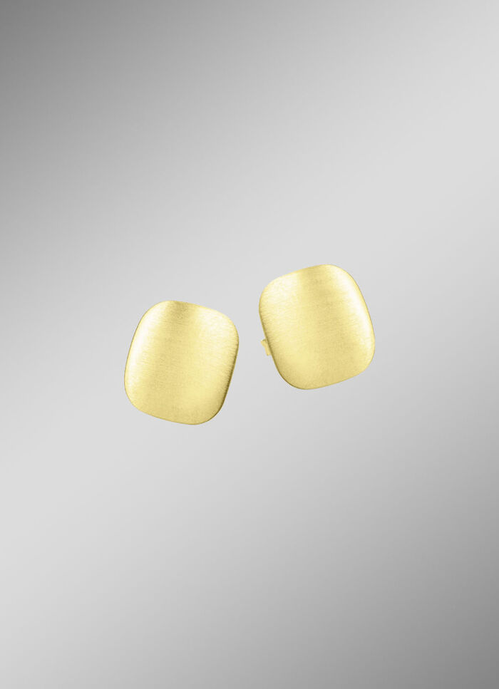 Satinierte Ohrstecker aus Gold 