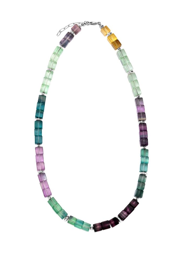 Wunderschöne Garnitur mit Hämatit, beh. und Fluorit in Multicolor 