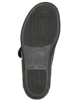 Warme Damen-Hausschuhe, Weite H, mit Klettverschluss SCHWARZ