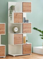 Raffinierte und moderne Regalserie WEISS-ARTISAN EICHE