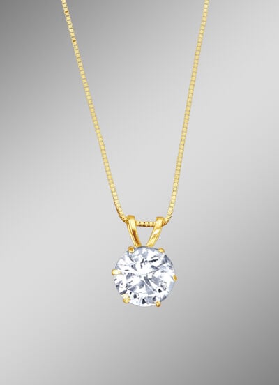 Anhänger mit synthetischen Zirkonia und Veneziakette 