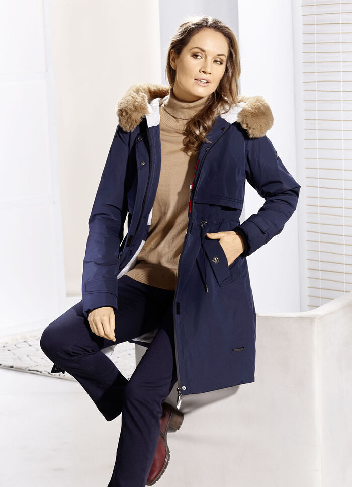 Kurzmantel mit verdeckter Klettleiste 