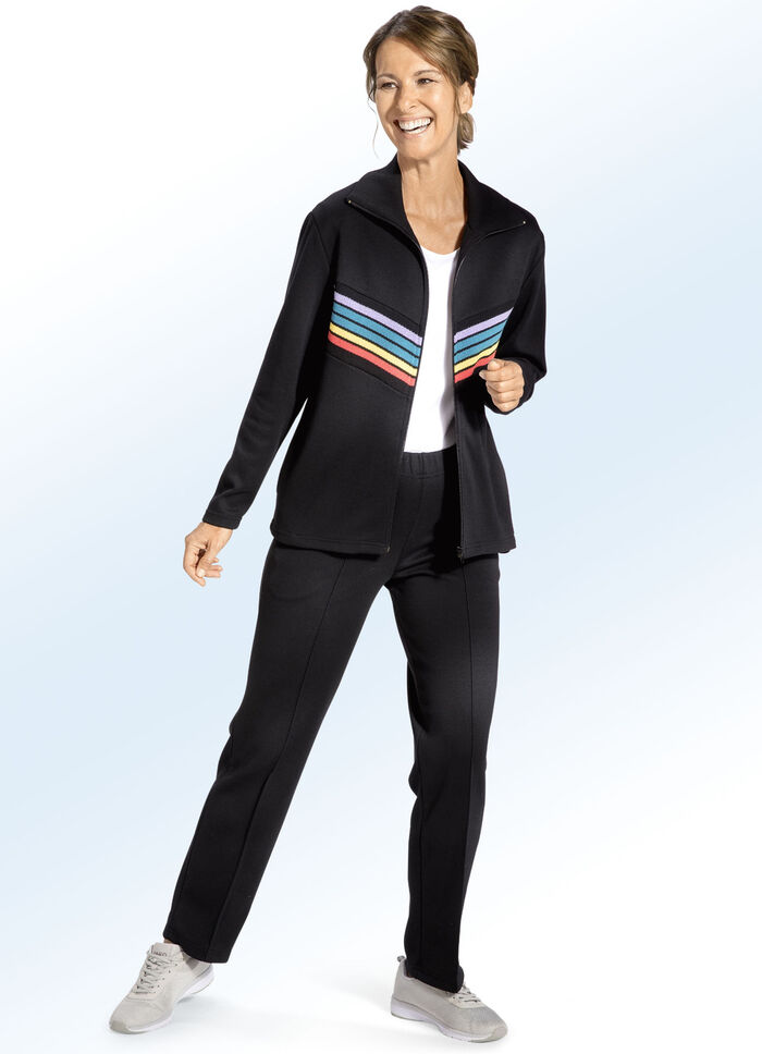 "Plantier"-Freizeitanzug mit Strickeins&auml;tzen 