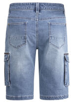 Jeans-Bermudas mit Cargotaschen JEANSBLAU