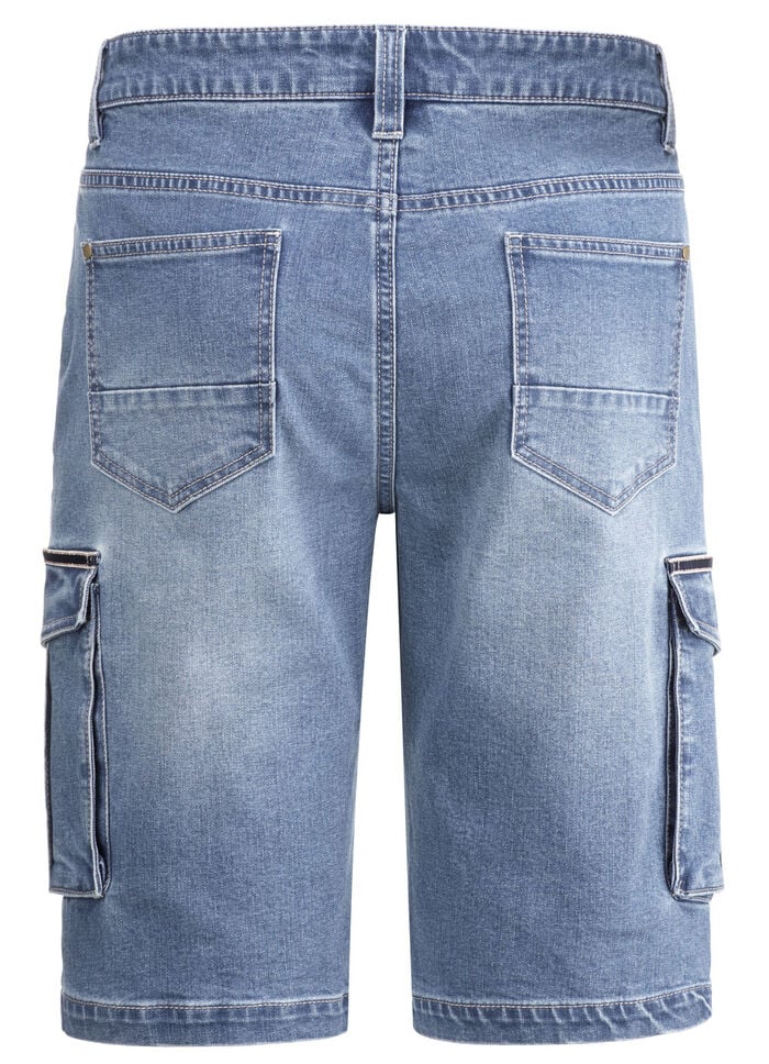 Jeans-Bermudas mit Cargotaschen JEANSBLAU
