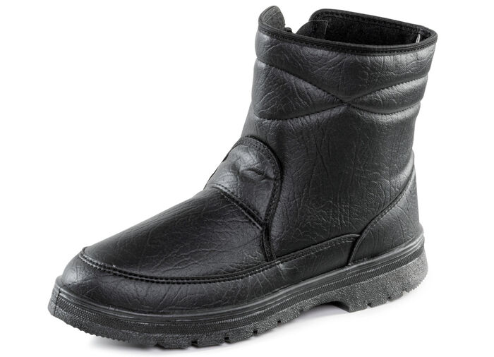 Stiefelette mit Knitter-Struktur SCHWARZ