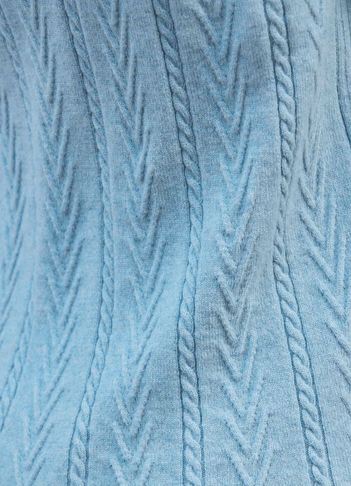 Pullover mit Schurwolle und Kaschmir BLEU MELIERT