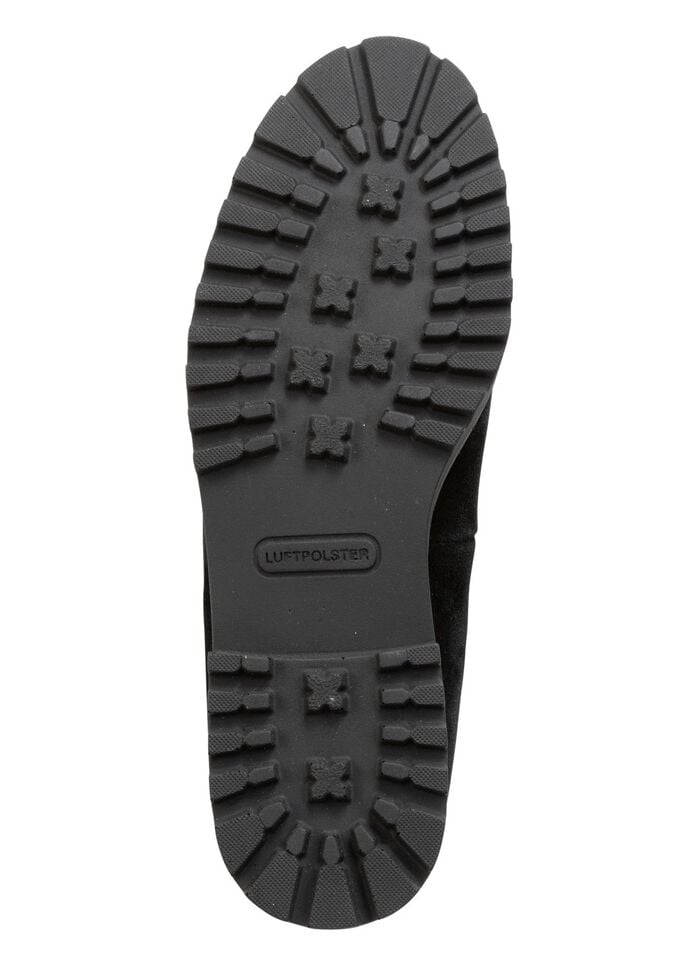 Waldl&auml;ufer, elegante Damen-Ballerinas, Weite H, mit herausnehmbarem Fu&szlig;bett SCHWARZ