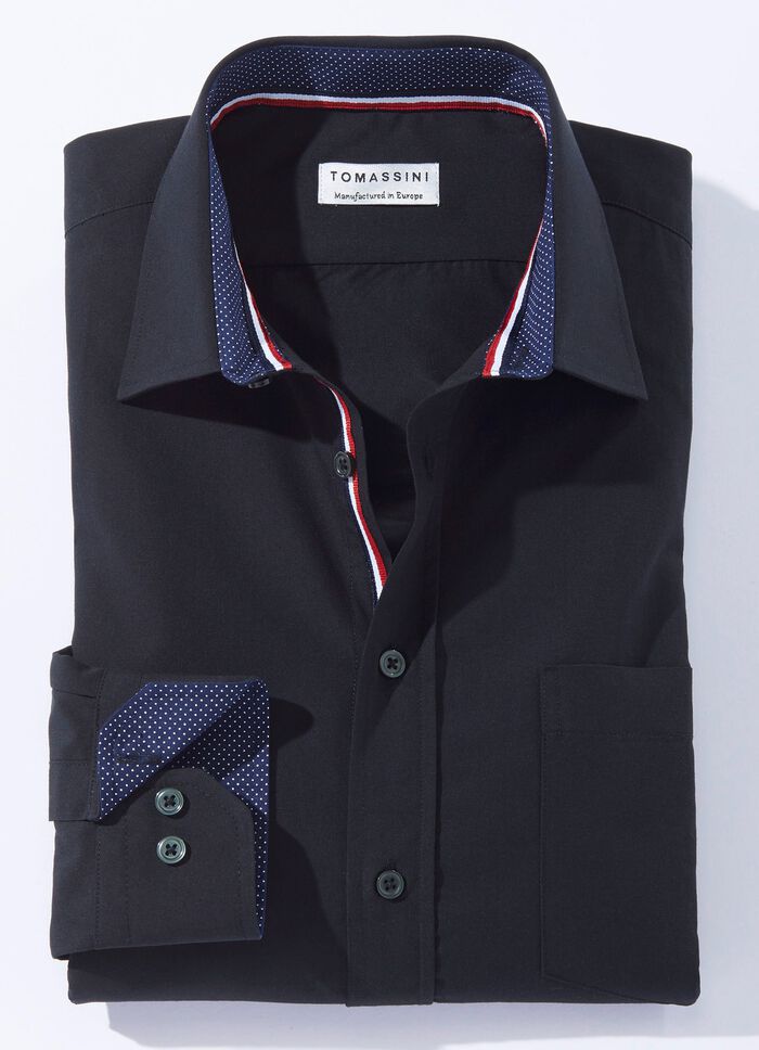 Hemd in 4 Farben mit Brusttasche SCHWARZ