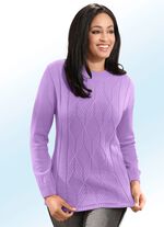 Pullover mit Strukturmix LAVENDEL