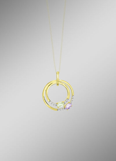 Attraktiver Blickfang: Anhänger mit synth. Zirkonia und Glassteinen 