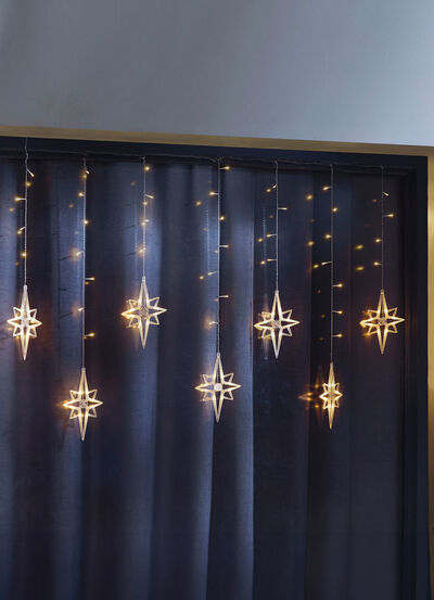 Lichtervorhang Sterne für den Innen- und Außenbereich 