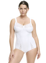 Susa Hosenkorselett  mit h&uuml;bschem Jacquard-Dessin WEISS