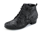 Waldläufer Schnür-Stiefelette mit floraler Prägung SCHWARZ