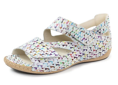 Waldläufer Sandale aus effektvoll bedrucktem Nubukleder 