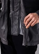 Lederjacke mit abtrennbarem Webpelzkragen 