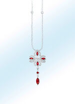 Entz&uuml;ckende Halskette mit Granat und Wei&szlig;topas 