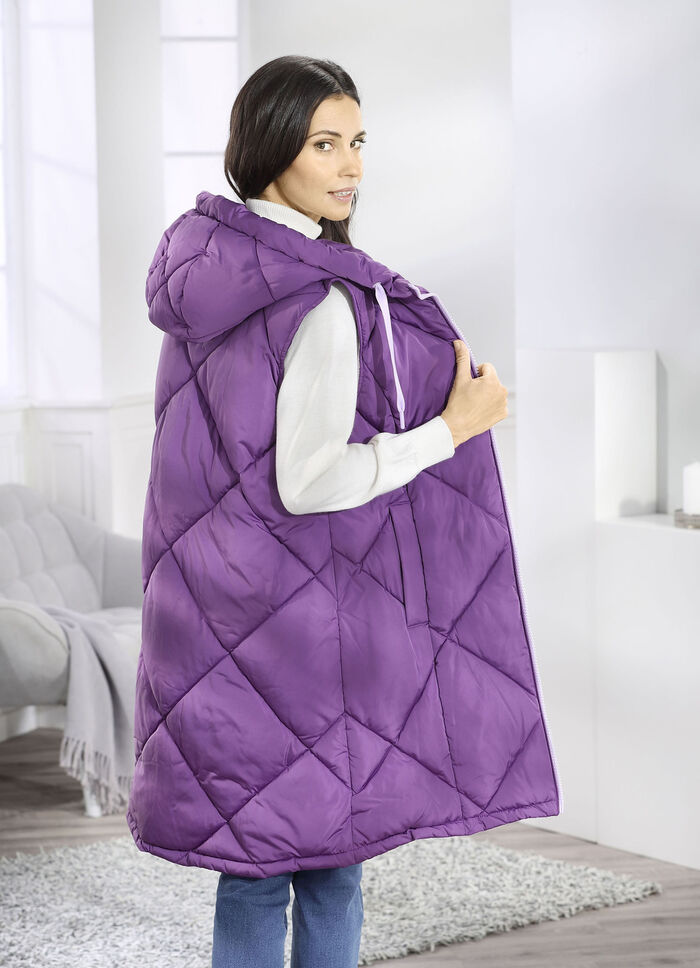 Longweste mit fester Kapuze 