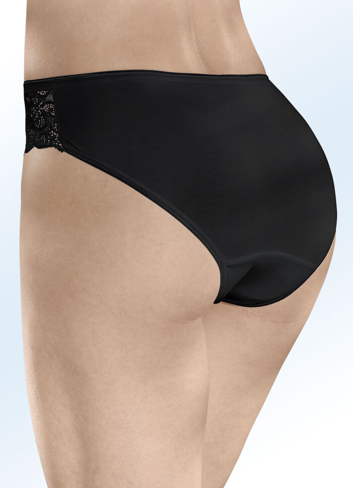 Laurina Dreierpack Slips mit Elastikspitze 