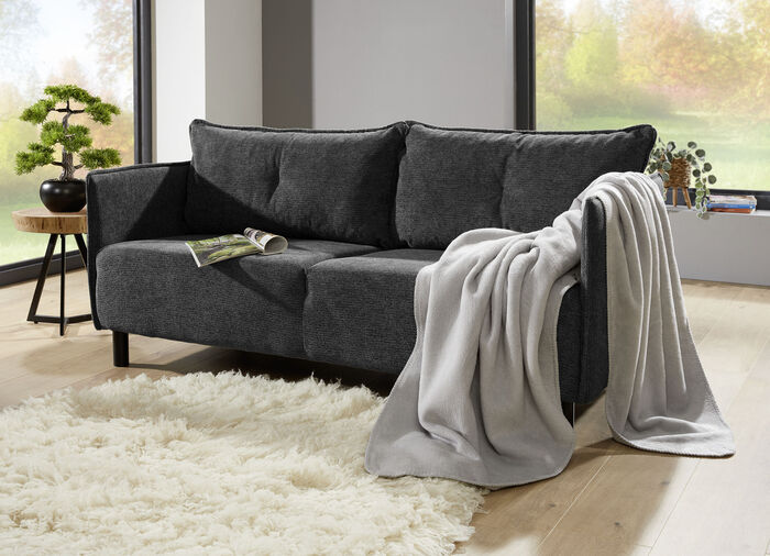 Polstermöbel mit dekorativem Velours-Bezug ANTHRAZIT