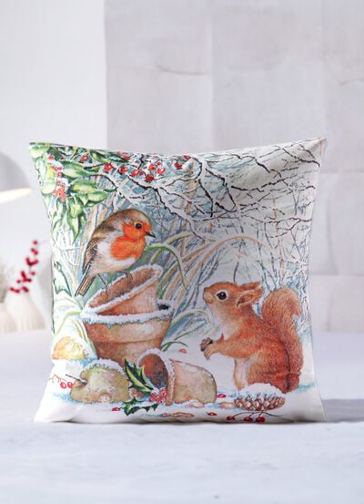Kissenbezug Eichh&ouml;rnchen mit Vogel 