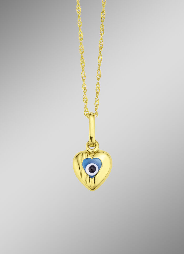 Herz-Anh&auml;nger Magisches Auge mit Glassteinen 