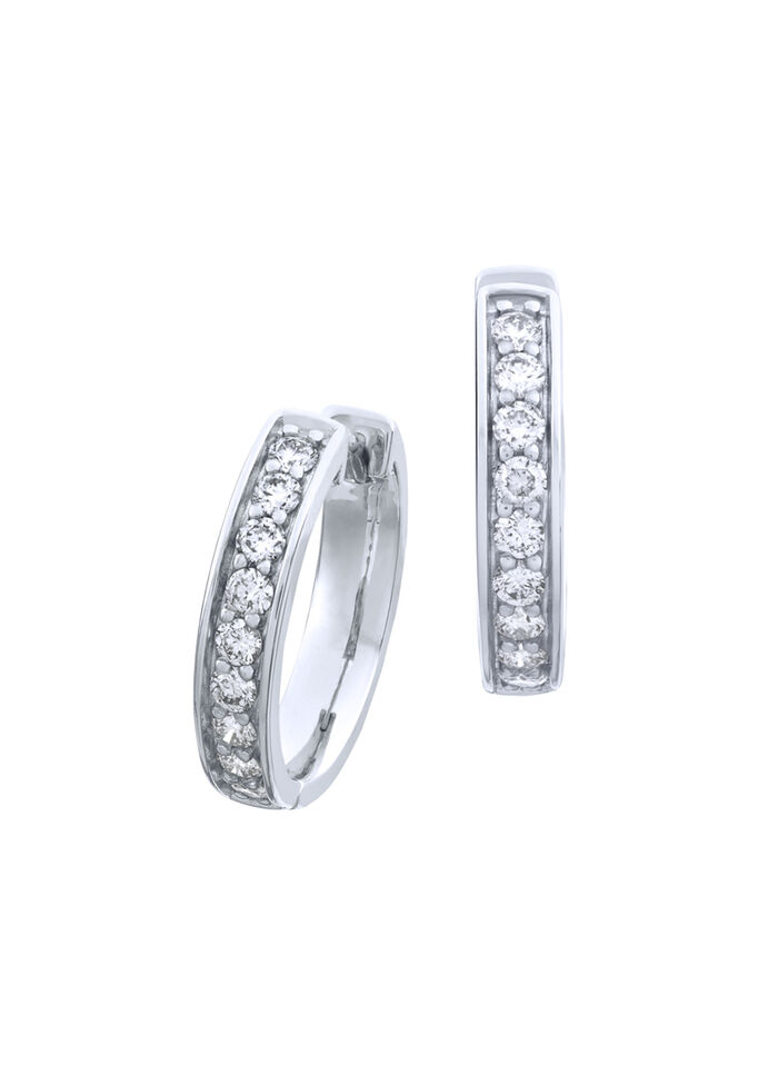 Platin Creolen mit lupenreinen Brillanten 