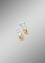 Ohrstecker mit echt Citrin und synth. Zirkonia 