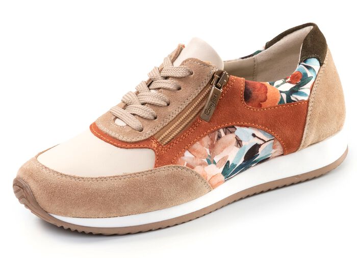 ELENA EDEN, schicke Damen-Sneaker, Weite G, mit herausnehmbarem Fu&szlig;bett TAUPE-BUNT