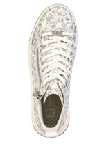 Rieker, modische Damen-Boots, Weite G, mit herausnehmbarem Fußbett WEISS-BUNT