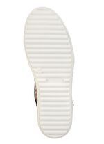 ELENA EDEN Schn&uuml;rschuh mit cognacfarbenem Leo-Print SCHWARZ