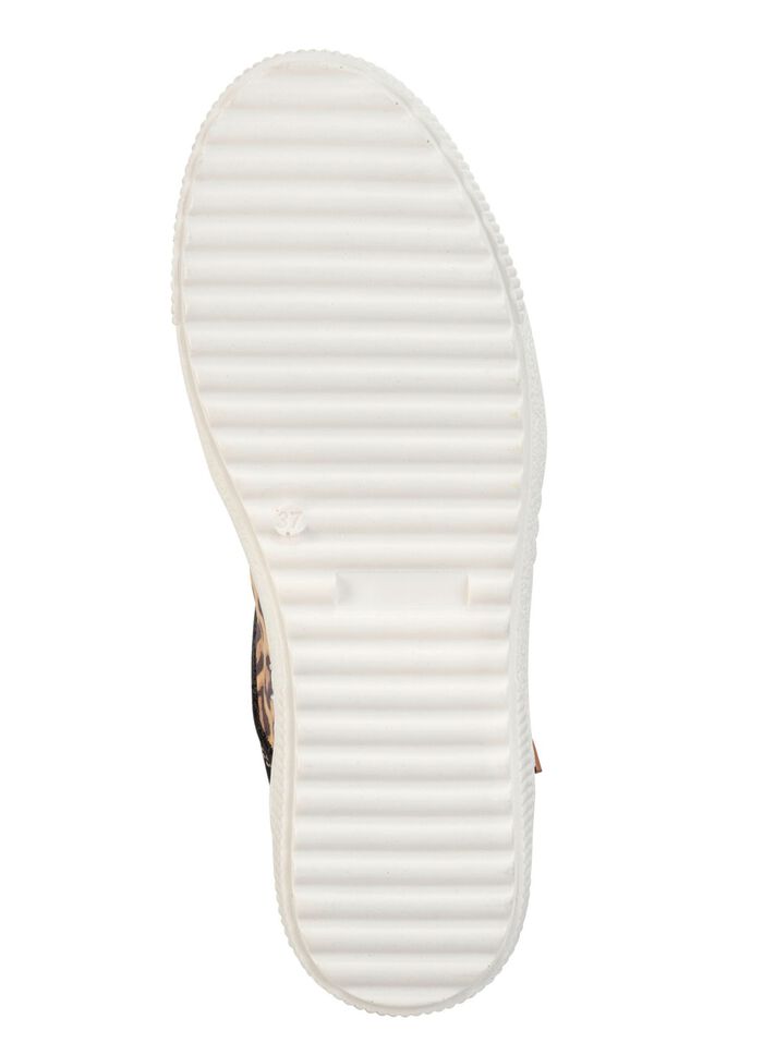 ELENA EDEN Schn&uuml;rschuh mit cognacfarbenem Leo-Print SCHWARZ