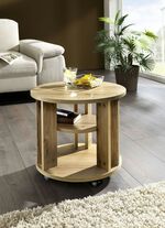 Couchtisch mit 2 Ablageflächen und 4 Rollen EICHE