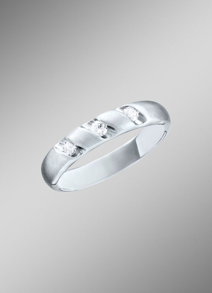 Platin Damenring mit 3 lupenreinen Brillanten 