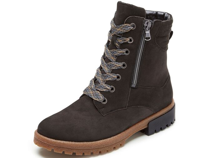 Waldl&auml;ufer Schn&uuml;r-Stiefelette aus bestem Nubukleder SCHWARZ