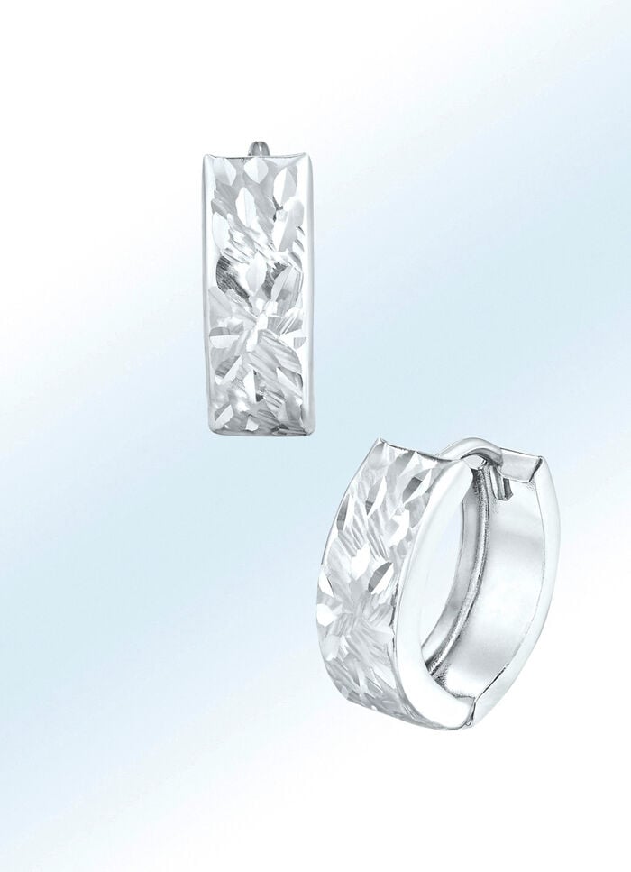 Klappcreolen, diamantiert und satiniert 