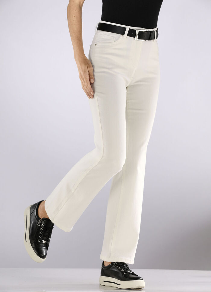 Jeans mit weitem Beinverlauf ECRU