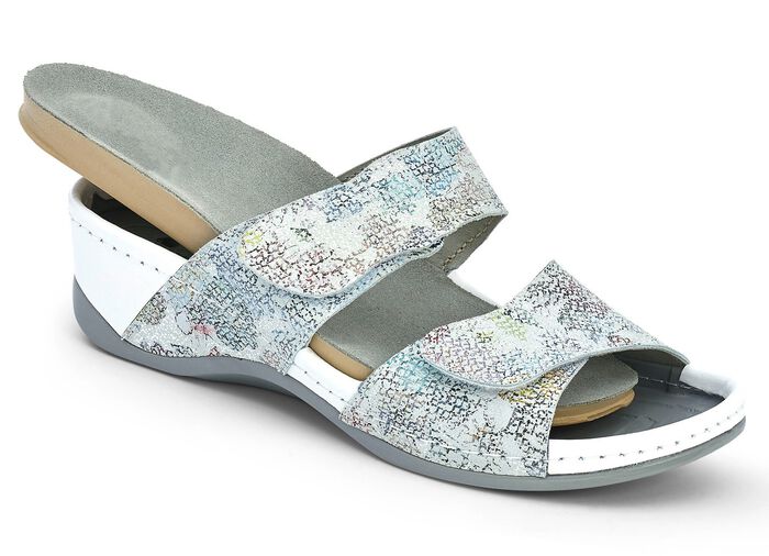 Mubb Pantolette mit floralem Druck SILBERGRAU-BUNT