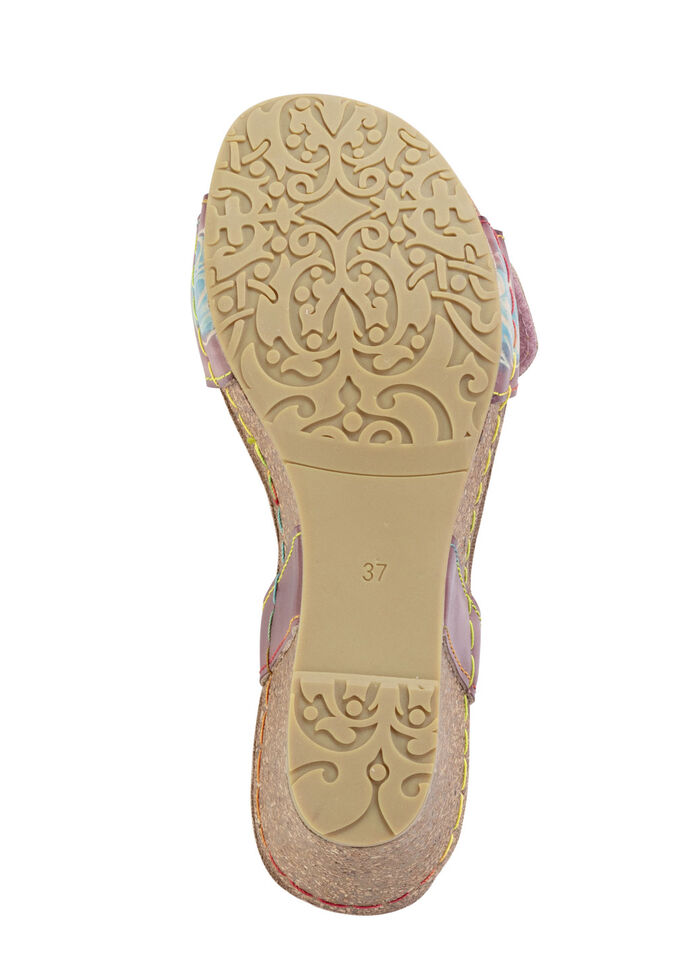 Laura Vita Sandalette mit Blütenschmuck BURGUND-BUNT